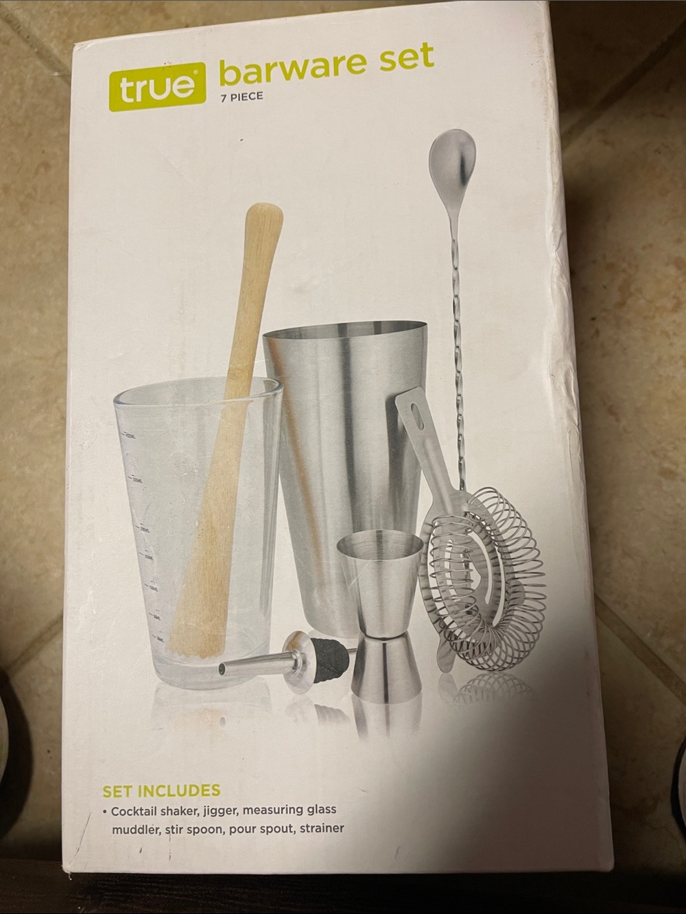 NIB True Stainless Steel Barware Set